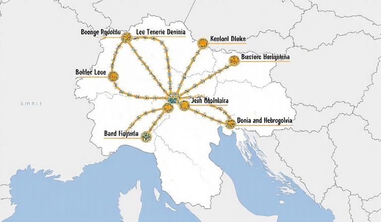 Mapa Bosne i Hercegovine sa označenim rutama dostave