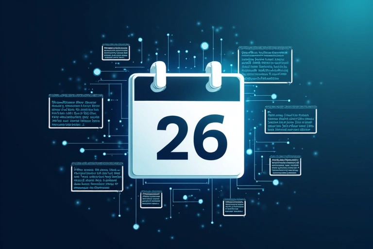 Kalendar s označenim datumom, simbolizira ažuriranje i izmjene dokumenata